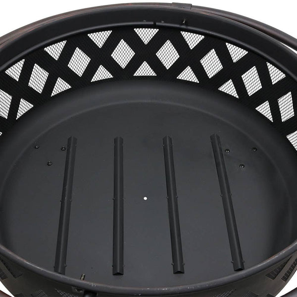 Sunnydaze Black Crossweave Wood Burning Fire Pit - 36-Inch