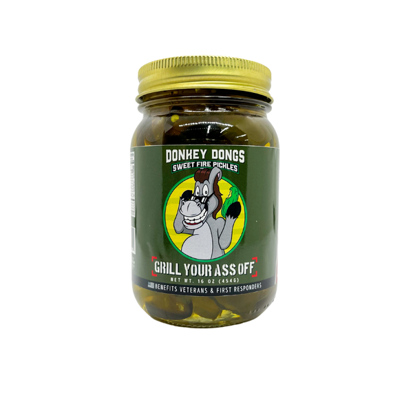 Donkey Dongs Sweet Fire Pickles - Spicy Pickle Chips