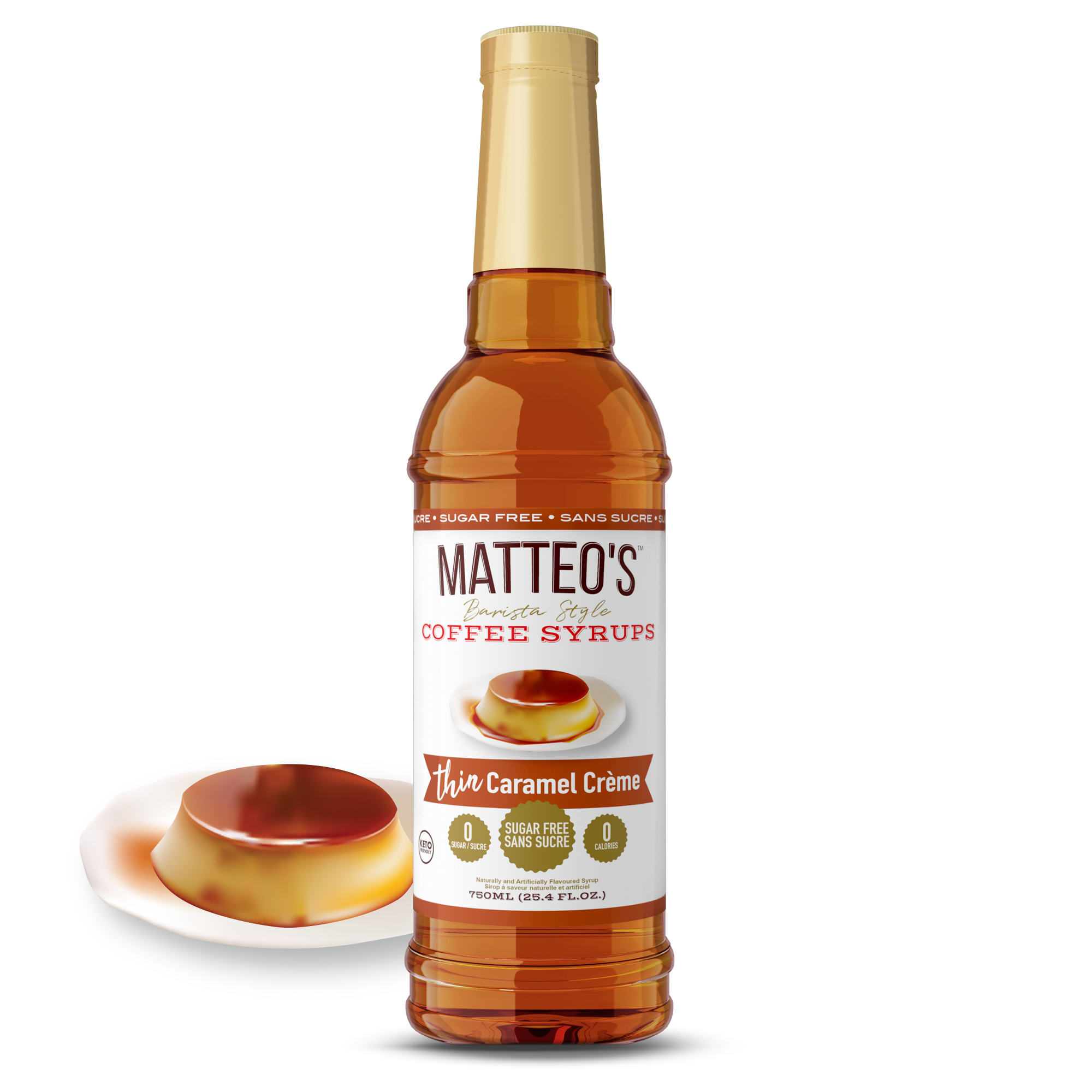 Matteo's Sugar Free Coffee Syrup, Caramel Creme, 0 Calories, 0 Sugar, Keto Friendly: 1 Bottle