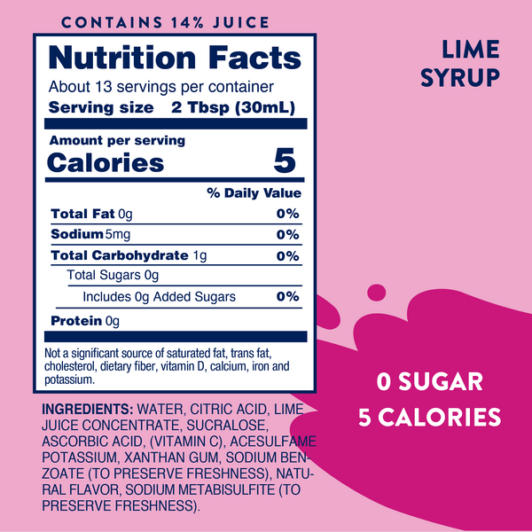 Sugar Free Lime Syrup - 375ml