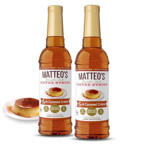 Matteo's Sugar Free Coffee Syrup, Caramel Creme, 0 Calories, 0 Sugar, Keto Friendly: 1 Bottle