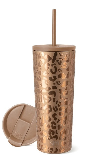 Leopard Print Rhinestoned 40oz Simple Modern Tumbler ✨ Comment if